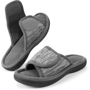 Comfortable Women's Slide Slippers - Vegan Memory Foam, Adjustable Wrap Design